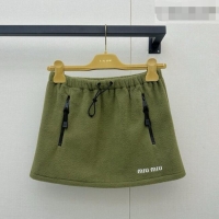 Reasonable Price Miu Miu Fleece Skirt M081331 Green 2026