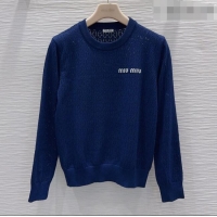 Most Popular Miu Miu Knit Sweater M081334 Blue 2026