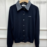 Best Price Miu Miu Cashmere Cardigan M081439 Navy 2026
