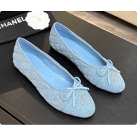 Low Cost Chanel Quilted Denim Ballet Flats Ballerinas G26250 Blue 01 2026