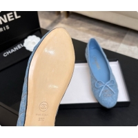 Low Cost Chanel Quilted Denim Ballet Flats Ballerinas G26250 Blue 01 2026