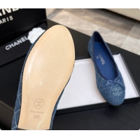 Good Quality Chanel Quilted Denim Ballet Flats Ballerinas G26250 Blue 02 2026 