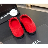 Sumptuous Chanel Quilted Lambskin Ballet Flats Ballerinas G26250 Red 2026