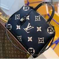 Good Quality Louis Vuitton Petit Palais Large Tote Bag in Monogram Leather M45842 Black/Beige 2026