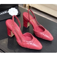 Grade Quality Chanel Quilted Lambskin Slingbacks 9cm Heel G46859 Burgundy 2026