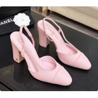 Original Cheap Chanel Fabric Slingbacks 9cm Heel G46859 Pink 2026