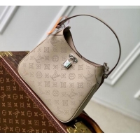 Top Grade Louis Vuitton All Around PM Bag in Perforated Mahina Leather M27336 Galet Grey 2026