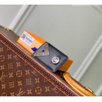 Fashion Discount Louis Vuitton Magnetic Card Holder in Black Calfskin leather M25864 2026