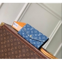Pretty Style Louis Vuitton Sarah Wallet in Monogram Denim M28280 Blue 2026