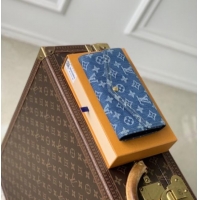 Pretty Style Louis Vuitton Sarah Wallet in Monogram Denim M28280 Blue 2026