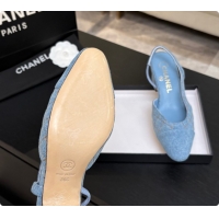 Buy Fashionable Chanel Quilted Denim Slingbacks 6.5cm Heel G31318 Blue 01 2026