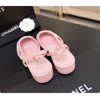 Luxurious Chanel Fabric Flat Slingbacks G31319 CH081610 Pink 2026