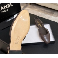 Good Quality Chanel Lambskin Flat Slingbacks G31319 CH081612 Dark Brown 2026