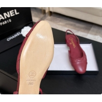 Stylish Chanel Lambskin Flat Slingbacks G31319 CH081614 Burgundy 2026
