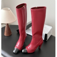 Charming Chanel Leather High Boots G47517 Burgundy 2026