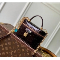 Good Quality Louis Vuitton Vanity Chain Pouch Mini bag in Monogram Mirror Leather M28334 Dark Burgundy 2026