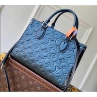 Top Grade Louis Vuitton Onthego PM Tote Bag in Monogram Empreinte Leather M45653 Blue 2026