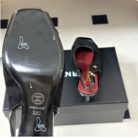Top Design Chanel Suede & Patent Calfskin Slingbacks 6.5cm Heel CH081715 Black 2026