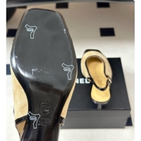Buy Discount Chanel Suede & Patent Calfskin Slingbacks 6.5cm Heel CH081713 Beige 2026