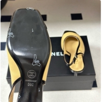 Low Cost Chanel Lambskin & Patent Calfskin Slingbacks 6.5cm Heel CH081717 Beige 2026