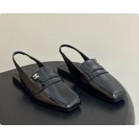 Stylish Chanel Shiny Calfskin Slingbacks G47491 Black 2026