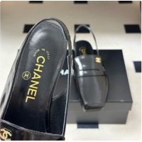 Stylish Chanel Shiny Calfskin Slingbacks G47491 Black 2026