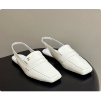 Sumptuous Chanel Shiny Calfskin Slingbacks G47491 White 2026