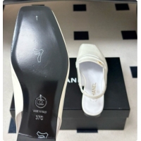 Sumptuous Chanel Shiny Calfskin Slingbacks G47491 White 2026
