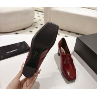 Big Discount Chanel Shiny Calfskin Pumps 8cm Heel CH081723 Burgundy 2026