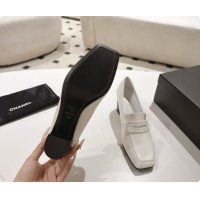 Top Grade Chanel Shiny Calfskin Pumps 8cm Heel CH081724 White 2026