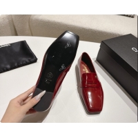 Shop Duplicate Chanel Shiny Calfskin Moccasins Loafers G47493 Burgundy 2026