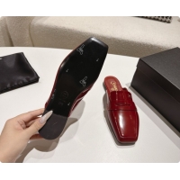 Hot Style Chanel Shiny Calfskin Mules G47494 Burgundy 2026