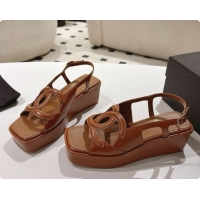 Top Grade Chanel Lambskin Sandals G47401 Dark Brown 2026