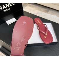 Most Popular Chanel Goatskin Thongs Sandals G47319 Burgundy 2026