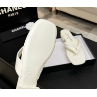 Popular Style Chanel Lambskin Thongs Sandals G47481 White 2026