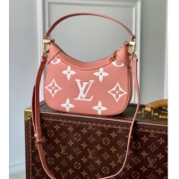 Top Grade Louis Vuitton Bagatelle BB Mini Hobo bag in Oversized Monogram Leather M46112 Pink/Beige 2026