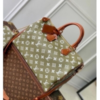 Grade Quality Louis Vuitton Speedy P9 Bandoulière 40 Bag in Calf Leather Green Sencha M15244 2026