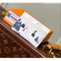 Good Product Louis Vuitton Double Card Holder in Ski White Monogram Canvas M14864 2026