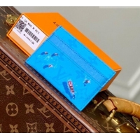 Good Taste Louis Vuitton Double Card Holder in Pool Blue Monogram Canvas M14862 2026