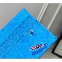 Good Taste Louis Vuitton Double Card Holder in Pool Blue Monogram Canvas M14862 2026