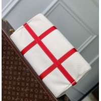 Top Grade Louis Vuitton Voyageur Bag in Lighthouse Red Organic Cotton M28509 2026