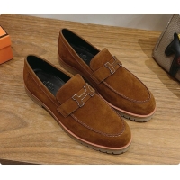 Luxury Hermes Faubourg Loafer in Suede H080629 Brown 2026