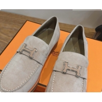 Unique Style Hermes Faubourg Loafer in Suede H080631 Grey 2026
