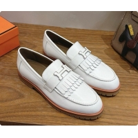 Buy Luxury Hermes Classic Loafer in Calfskin H080706 White 2026