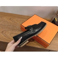 Pretty Style Hermes Classic Loafer in Calfskin H080707 Black 2026