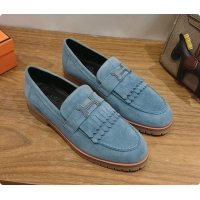 Grade Quality Hermes Classic Loafer in Suede H080713 Blue 2026