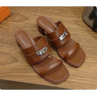 Duplicate Hermes Ninon 50 Sandal in Calfskin H080723 Brown 2026