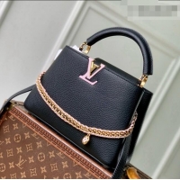 Luxury Cheap Louis Vuitton Capucines BB Bag in Black Taurillon Leather M29439 2026