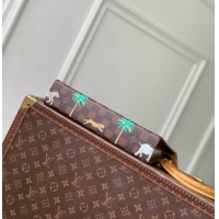 Top Quality Louis Vuitton Pochette Voyage MM x The Darjeeling Limited Clutch Bag in Brown Damier Ebene Heritage Canvas N