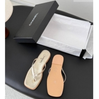 Grade Design Chanel Goatskin Thongs Sandals G47319 Gold 2026